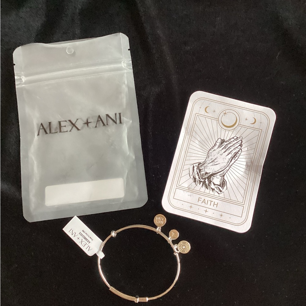 Alex and Ani Silver Charm Bracelet with Cross - Picture 2 of 4